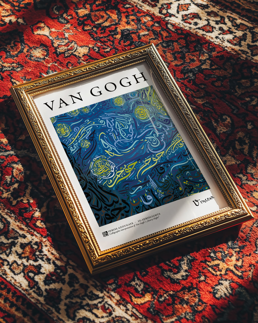 Van Goghs “Starry Night” Poster - Idrislights - Arabic Calligraphy